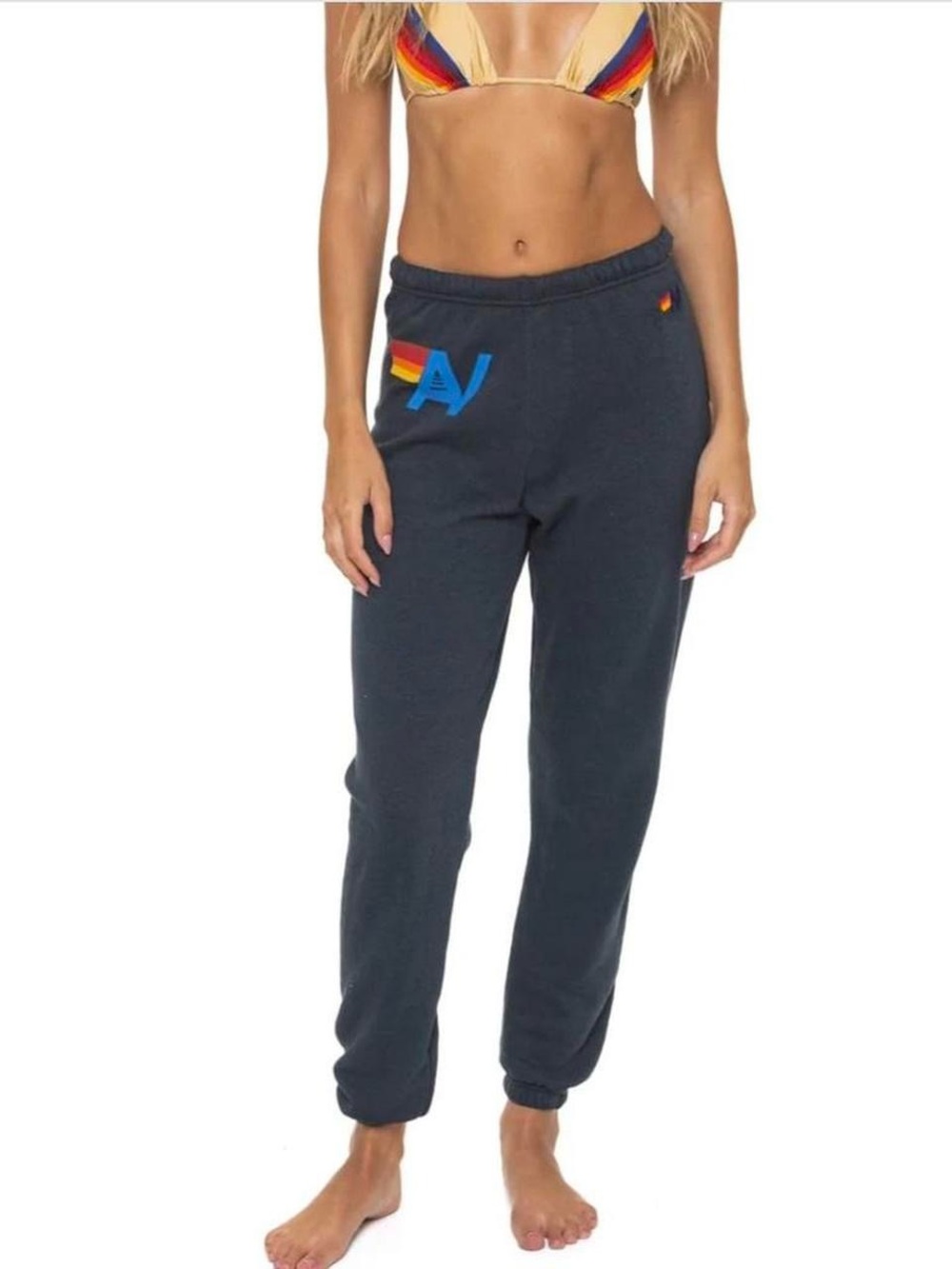 Navy Rainbow Accent Sweatpants